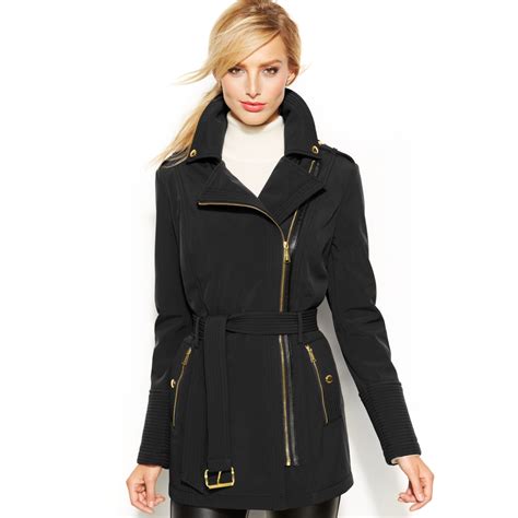 womens black coat michael kors|michael kors outerwear for women.